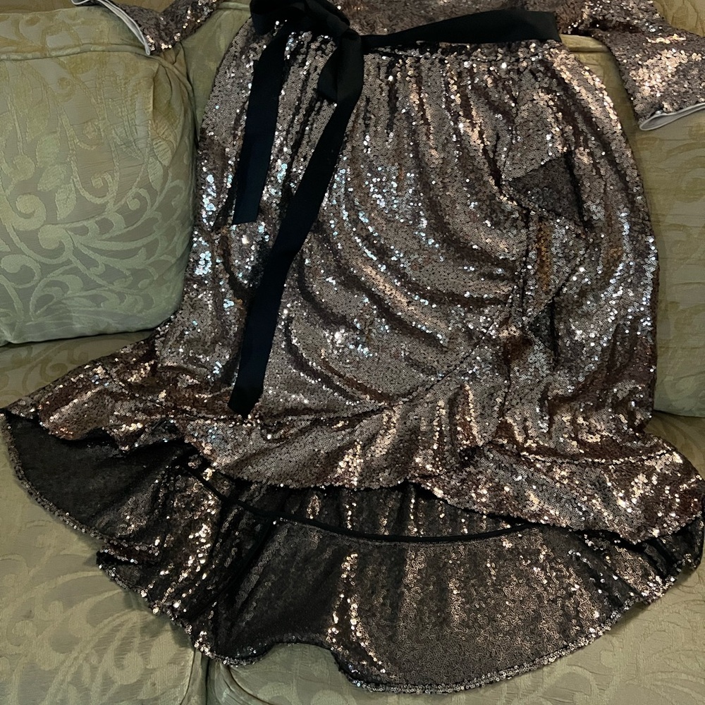 Lane Bryant Sequin High Low Dress in Bronze - Picture 5 of 12